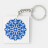 Mandala in het blauw sleutelhanger (Achterkant)
