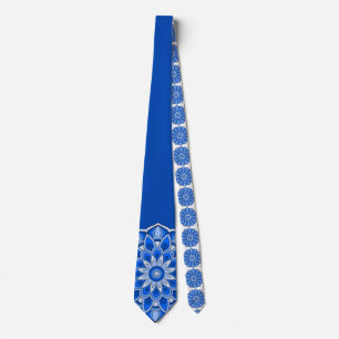 Mandala in het blauw stropdas