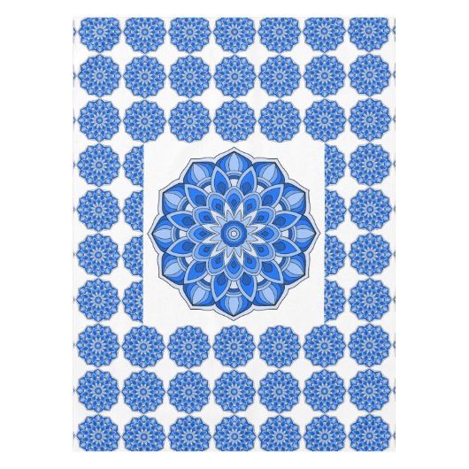 Mandala in het blauw tafelkleed (Voorkant)