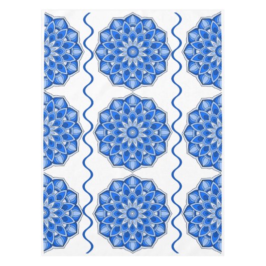 Mandala in het blauw tafelkleed (Voorkant)