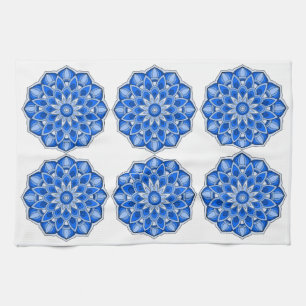 Mandala in het blauw theedoek