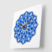 Mandala in het blauw vierkante klok (Hoek)