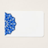 Mandala in het blauw visitekaartje (Achterkant)