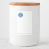 Mandala in het blauw voedselcontainer etiket (Voorkant)