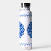 Mandala in het blauw waterfles (Rechts)