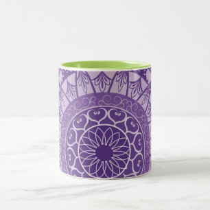 Mandala in het Paars Tweekleurige Koffiemok