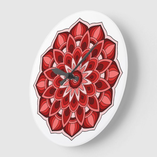 Mandala in het rood grote klok (Hoek)