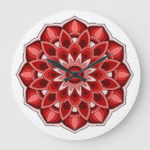 Mandala in het rood grote klok (Voorkant)