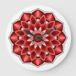 Mandala in het rood grote klok