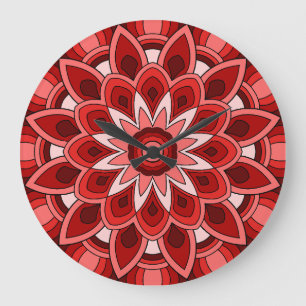 Mandala in het rood grote klok