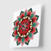 Mandala in het rood vierkante klok (Hoek)