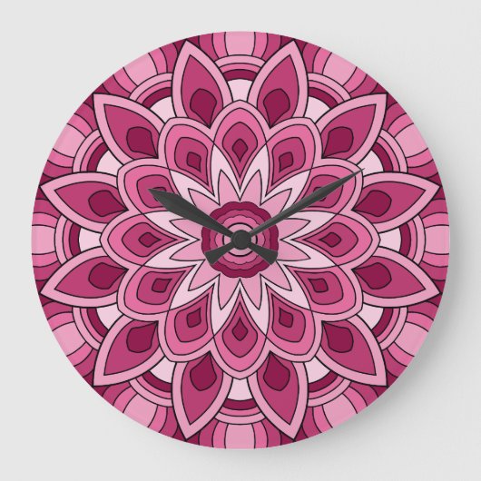 Mandala in het roze grote klok (Voorkant)