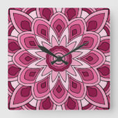 Mandala in het roze vierkante klok (Voorkant)