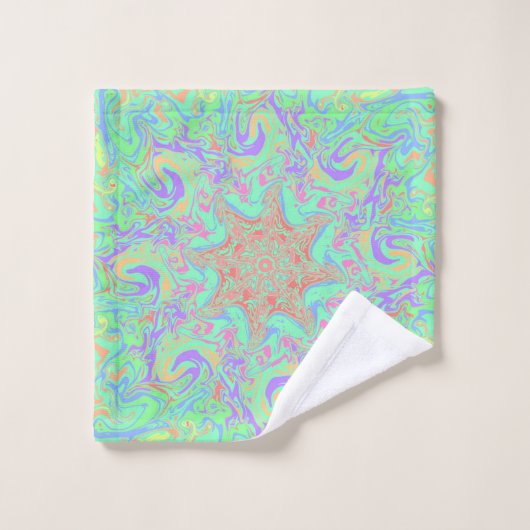 Mandala in levendige pastelkleuren bad handdoek (Wasdoekje)
