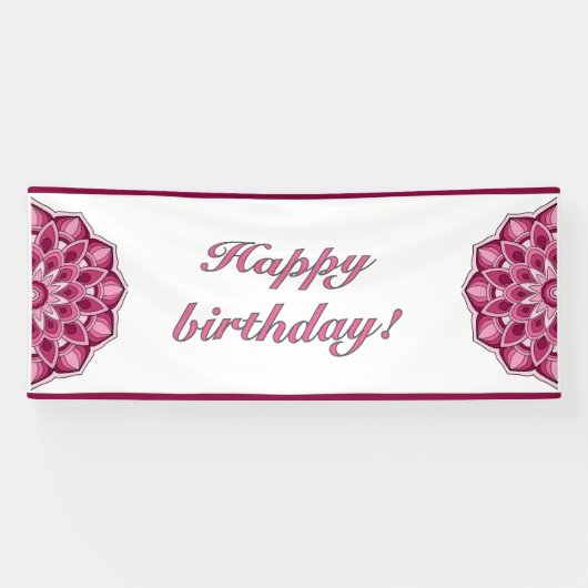 Mandala in pink spandoek (Horizontaal)