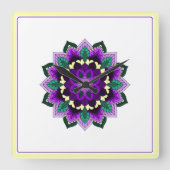 Mandala in purple vierkante klok (Voorkant)