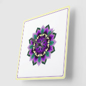 Mandala in purple vierkante klok (Hoek)