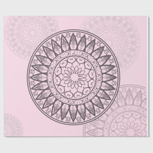 Mandala in roze cadeaupapier (Vlak)
