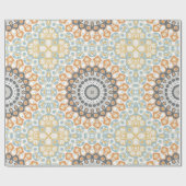 Mandala in Sinaasappel en blauw Cadeaupapier (Vlak)