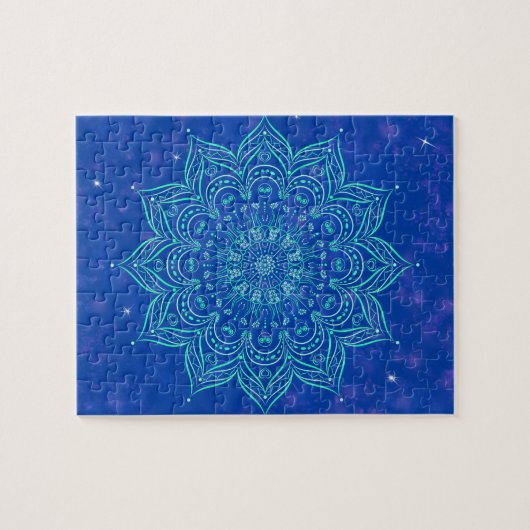 Mandala in Sky Nebula and Stars Galaxy Blue Legpuzzel (Horizontaal)