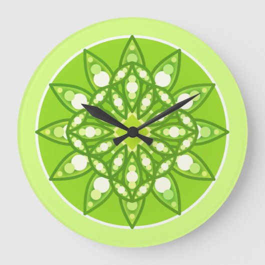 Mandala in tinten groen grote klok (Voorkant)