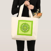 Mandala in tinten groen grote tote bag (Voorkant (product))