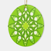 Mandala in tinten groen keramisch ornament (Links)
