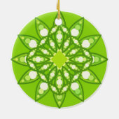 Mandala in tinten groen keramisch ornament (Achterkant)