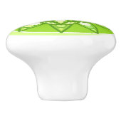 Mandala in tinten groen keramische knop (Zijkant)