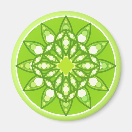 Mandala in tinten groen magneet (Voorkant)