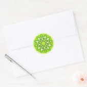 Mandala in tinten groen ronde sticker (Envelop)