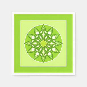 Mandala in tinten groen servetten