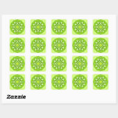 Mandala in tinten groen vierkante sticker (Vel)
