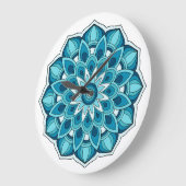 Mandala in turquoise groen grote klok (Hoek)