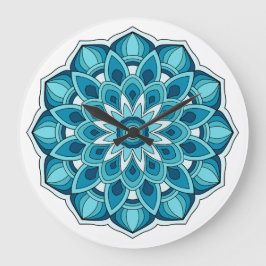 Mandala in turquoise groen grote klok