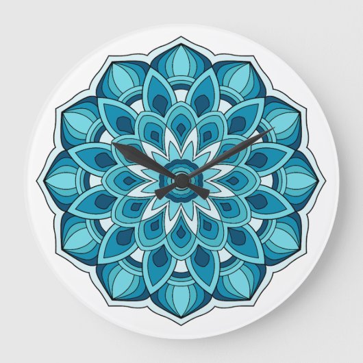 Mandala in turquoise groen grote klok (Voorkant)