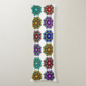 Mandala in various colours lichaamskussen (Voorkant Verticaal)