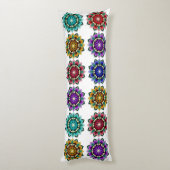 Mandala in various colours lichaamskussen (Achterkant (Verticaal))