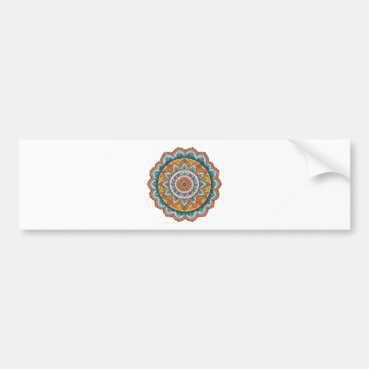 mandala in verschillende kleuren bumpersticker (Voorkant)