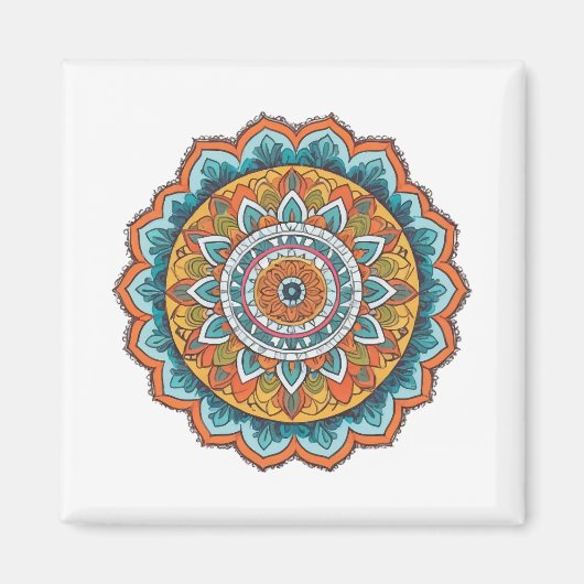 mandala in verschillende kleuren magneet (Voorkant)