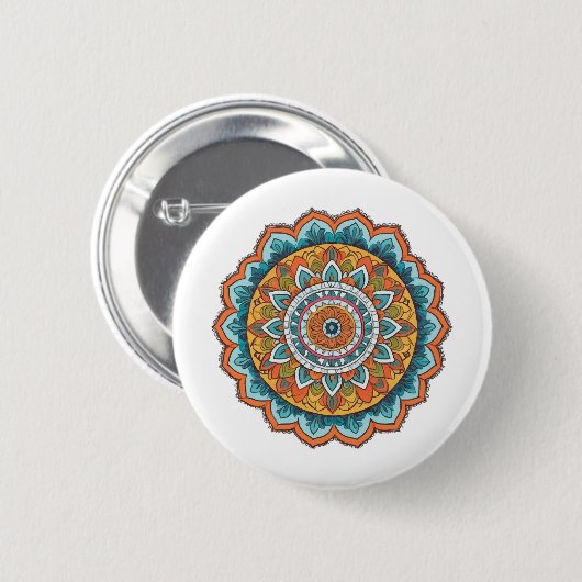 mandala in verschillende kleuren ronde button 5,7 cm (Voorkant /achterkant)
