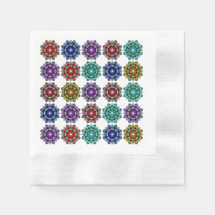 Mandala in verschillende kleuren servet