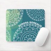 Mandala india blauw groen geel aangepaste tekst muismat (Met muis)