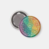 Mandala india flower boho hippie design klassiek magneet (Voorkant / Achterkant)