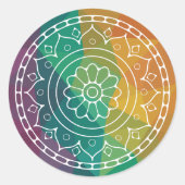 Mandala india flower boho hippie design ronde sticker (Voorkant)