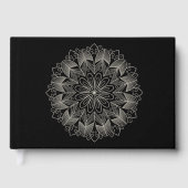 Mandala Indian Boho Chic Elegant Black Wedding Gastenboek (Voorkant)