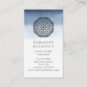 Mandala Indigo Wit Holistische Gezondheid Visitekaartje (Voorkant)