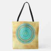 Mandala Iris blauw bruin goud Tote Bag (Voorkant)