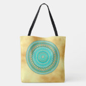 Mandala Iris blauw bruin goud Tote Bag (Achterkant)