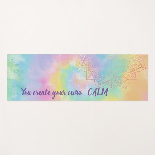 Mandala - Je Creëer Uw Eigen Kalme Regenboog Tie D Yogamat (Voorkant (horizontaal))